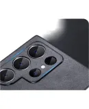 Shangsu Compatible with Samsung S25 Ultra Phone Case, S25 Ultimate Edition Protective Cover, Shockproof Full Coverage Soft Shell, Simple Luxury Lambskin Silicone Outer Case for Men And Women, Leather Case in Black