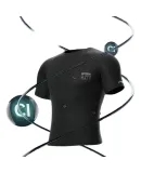 Li-Ning (LI-NING) Men's Swimming Suit, Professional Quick-Dry Breathable Sports Short Sleeve, Large Size Anti-Embarrassment Loose Swimwear, 8051 Black XL