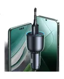 UGREEN Car Charger Data Cable Set, Car Cigarette Lighter Three-In with 130W Car Charger + 100W Dual USB Cable, 1 Meter, Can Charge Laptops PD45W, Suitable for Apple 17 And Huawei