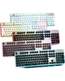 HP K10F Mechanical Keyboard, Stylish Wired Backlit Gaming And Office Keyboard, Comfortable Wear-Resistant Metal Panel, 26 Keys without Collision, White Keycaps with Frosted Finish