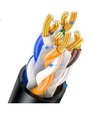 UGREEN Cat6A Gigabit Ethernet Cable, 10Gbps Patch Cord for Home Computer Network Broadband Engineering, 8-Core Twisted Pair Compatible with 100Mbps And 2.5G, Black, 0.5 Meter, 55154