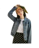 Pierre Cardin Women's Winter Jacket, Retro Hong Kong Style, Versatile, Slim Fit, Long Sleeve Denim Jacket, Vintage Blue, Size S