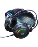 HP H220 Over-Ear Gaming Headset with Stereo Surround Sound, Wired Headphones for Internet Cafes And E-Sports Games CSGO PUBG with Microphone, Compatible with Desktop Computers And Laptops, Milk Tea Color