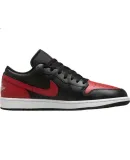 NIKE Casual Shoes for Men, AJ1 JORDAN 1 LOW Low-Top Sneakers, 553558-067, Red And Black, Size 42.5