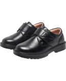 Aokang Children's Shoes, 2025 New Style Boys' Leather Shoes, Soft Sole Genuine Leather Performance Shoes for Kids, New Black Boys' British Style