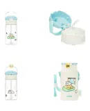 THERMOS Children's Water Bottle, Line Drawing Dog Design, Portable Straw Cup for School, Cup Sleeve, Easy Sipping Cup with Handle, Portable Elementary School Student Cup BBSD