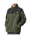 JEEP SPIRIT Men's Jacket, Autumn And Winter Sweatshirt, Men's Fleece Casual Cardigan, Army Green, 2XL