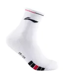 Li-Ning (LI-NING) Badminton Socks, Mid-Calf Men's Terry Socks, Moisture-Wicking Sports Socks, AWSU083-1, White And Black, Size 25-28CM, One Pair
