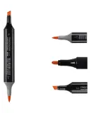 FINECOLOUR Third Generation Marker Set, Soft Tip Alcohol-Based Dual-Tip Student Markers, Customizable Watercolor Pens for Hand-Drawn Design And Skin Tone, 24 Colors in Transparent Pen Case, Art Sketching
