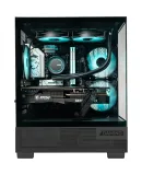 MSI Crystal Tower Black Gaming Desktop Computer Case, Supports ITX Motherboard (240mm Radiator Support / Glass Side Panel / 7 Fan Positions / Panoramic View)