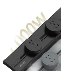 PHILIPS Surface-Mounted Track Socket, Movable Power Strip with Sliding Track for Sideboard, No Slot Required with Light, 8000W High Power, 40cm Track + 2 Adapters