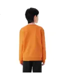 361° Children's Sweatshirt, Fall/winter 2025, for Boys And Girls Aged 3-14, Fleece-Lined Warm Pullover Sweatshirt, Orange, Size 170