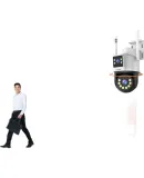 Lenovo Dual-Camera 4G Camera, Lifetime Free Data Plan, Home Surveillance Monitor, 360-Degree Coverage with Panoramic Night Vision, Rotating Cloud Platform, Outdoor Use, Built-In Unlimited Data Pla