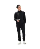 PEAK Men's Sports Set for Autumn, Casual Versatile Sweat-Wicking Long-Sleeve Sweatpants Two-Piece Set with Cardigan Hoodie And Long Pants DF151001