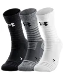 Under Armour Sports Socks (3 Pairs), Mid-Calf, for Running, Basketball, Badminton, Men And Women, Sweat-Absorbing, Summer Athletic Socks, Assorted Colors, Size L