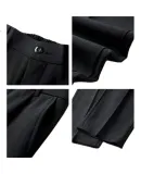 MAYBEYOND Men's Casual Pants, Spring Loose Straight-Leg Trousers, Draping Trendy Suit Pants for Men, MA52 Black 3XL