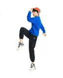 XTEP Children's Clothing, Unisex Fleece Sweatshirt, Soft And Fluffy Round Neck with Lining, Royal Blue, 165cm