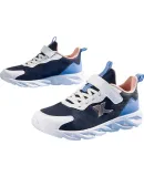 XTEP Children's Shoes Girls' Big Kids Mesh Non-Slip Running Shoes Navy Blue/XTEP White/Brown Pink Size 33