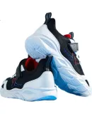 XTEP Children's Shoes, Boys' Sneakers for Older Kids, Mesh Breathable, Ribbed Anti-Slip Velcro Running Shoes, Black/XTEP White, Size 40