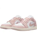 NIKE NIKE Women's Casual Shoes, Jordan AJ1 JORDAN 1 Low-Top Sneakers, DC0774-162, Pink And White, Size 38.5