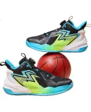 361° Children's Basketball Shoes, 2024 Autumn And Winter Youth All-Round Performance Quick-Rebound Technology Basketball Shoes, Black Size 39