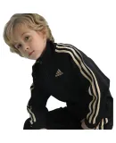 Adidas Children's Jacket, Spring Children's Cardigan, Outdoor Sports Versatile Stand-Collar Jacket, Black/gold, Size 110