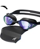 ANTA Swimming Goggles with Prescription Lenses, Waterproof Anti-Fog High-Definition Professional Swimming Glasses And Swim Cap Set for Men And Wome