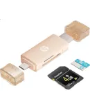 HP Memory Card Reader with Type-C/USB Dual Ports, Supports SD/TF Card Transfer, Compatible with Smartphones, Computers, Tablets, IPad, Dash Cams, And Surveillance Devices