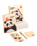 Deli Notebook Gift Box, Panda Gift Set, Journal Notebook Gift Box (Hardcover Book/Note Pads/Marker Pens/Stickers), Year of The Horse Gift Box VG61