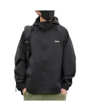 JEEP Men's Jacket, Autumn And Winter Hooded Coat, Loose-Fitting Trendy Workwear Casual Clothing for Men, Black, XL