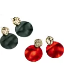 Qlady Red Earrings for Women, 2026 New Year Vintage Hong Kong Style Elegant Silver Stud Earrings, Women's Hoop Elegant Ear Jewelry, Gift