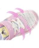 XTEP Children's Shoes, Girls' Lightweight And Soft Leather Upper Sneakers with Velcro, Sail White/pink Purple, Size 32