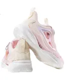 XTEP Children's Shoes [Hydrogen Wind 8.0 Foot Protection] Breathable Cage Rotating Buckle Running Shoes, Light Pink/almond Yellow, Size 27