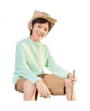 ERKE Children's Clothing, Boys And Girls Cardigan Jacket, Kids Summer Breathable Sun Protection Clothing, Spring Chen Green, Size 170