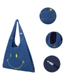 Lee × Smiley Co-Branded Smiley Face Canvas Tote Bag, Crossbody Handheld Shoulder Bag for Commuting, Birthday Gift for Girlfriend Or Wife