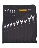 STANLEY Double-Ended Combination Wrench Set, Double-Ended Open-End And Box-End Wrenches, Precision Polished 14-Piece Set (8-24mm) 93-614