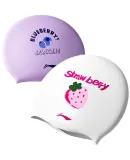 Li-Ning Adult Swim Cap for Women, Comfortable Non-Binding Fashion Silicone Long Hair Ear Protection Waterproof Silicone Swimming Cap 4111 White