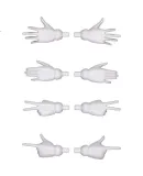 BANDAI Model Kit 30MS Replacement Hands And Neck Accessories Pack Black And White Reproduction - for Ages 15 And up