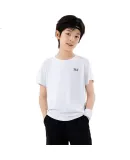 361° [2-Pack] Children's Short-Sleeve T-Shirt, Summer 2025, Boys And Girls Quick-Dry Breathable Elastic Short Tee, White/black, Size 110