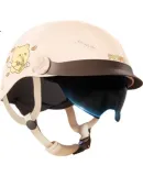 Yongjiu Helmet Electric Scooter 3C Certified Women's And Men's All-Season Retro Style Electric Vehicle Sun Protection Breathable Riding Half Helmet Motorcycle Safety Helmet Summer New National Standard C05 Light Luxury Black Double Visor