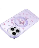 Baseus Stand Case [Sanrio Collaboration Kuromi] for IPhone 16 Pro, Apple 16 Pro Protective Cover with Magnetic Stand, Transparent Shockproof Taro Purple