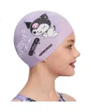 ZOKE Kuromi Children's Swim Cap, Silicone, Cute, Comfortable, Hair And Ear Protection, Cartoon Swim Cap, 625503256