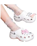 CROCS Women's Shoes, Thick-Soled Cloud Hole Shoes, Outdoor Casual Fashion Slip-On Beach Sandals, 206750-100, Size 38-39