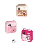 Disney Children's Camera Instant Photo Camera for Students, Travel, Direct Photo Output, Doodle, Color Video, Boys And Girls Birthday Gift Toy PC02 Strawberry Bear
