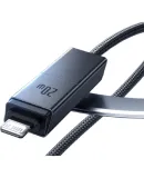 Baseus Braided Data Cable for Apple 16/15 Huawei Mate 70 Super Fast Charge PD 60W Multi-function Braided Cable Two Drag Two Flash Charge Multi-head Type-C Charging Cable Car-mounted