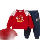 Disney Autumn And Winter Children's Clothing, Fashionable Casual Comfortable Warm Set, Red, Size 120
