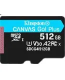 Kingston 512GB TF (MicroSD) Memory Card U3 V30 A2 4K Compatible with DJI Pocket 3/Action 5/Drone/Action Camera/Security Camera