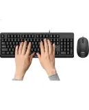 PHILIPS SPT6207 Keyboard And Mouse Combo Wired Keyboard And Mouse Set for USB Desktop Computer, Laptop, Business Office, Corporate Procurement Black