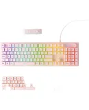 HP K500Y Mechanical Keyboard with Real Mechanical Feel, Punk Steam Retro Wired Gaming Keyboard for PUBG, Laptop Gaming, LOL, Office Use, Milk Tea Color with Backlit Square Caps Lock Key