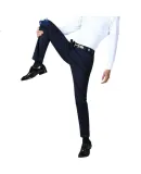 ROMON Casual Pants for Men, Business Fashionable Casual Suit Trousers, Elastic Slim Fit Versatile Pants, Men's Clothing, Black Regular Size 30